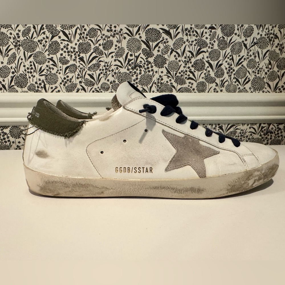 Men’s Golden Goose White, Green and Navy Sneakers- Size 44 (US 11) - Picture 2 of 7